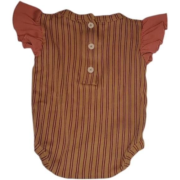 Kate Quinn Organics One-piece Bodysuit Short-sleeve Red Striped Baby 3-6M - Picture 2 of 3